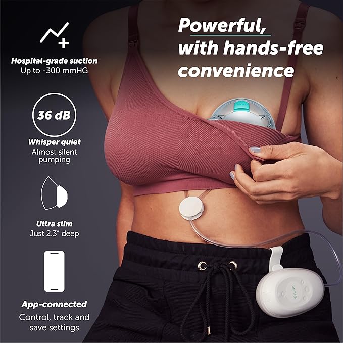 Elvie Stride 2 - Single Wearable Electric Breast Pump - Hands Free Breast Pump