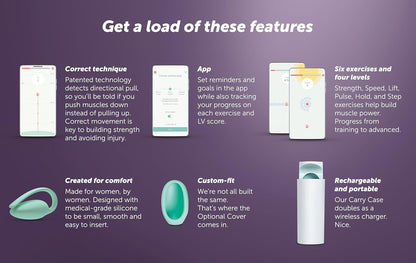 Pelvic Floor Strengthener for Women - Elvie Women's Pelvic Floor Trainer, Smart Kegel Exerciser - App Controlled with biofeedback - Know When You are not Doing The Right Move