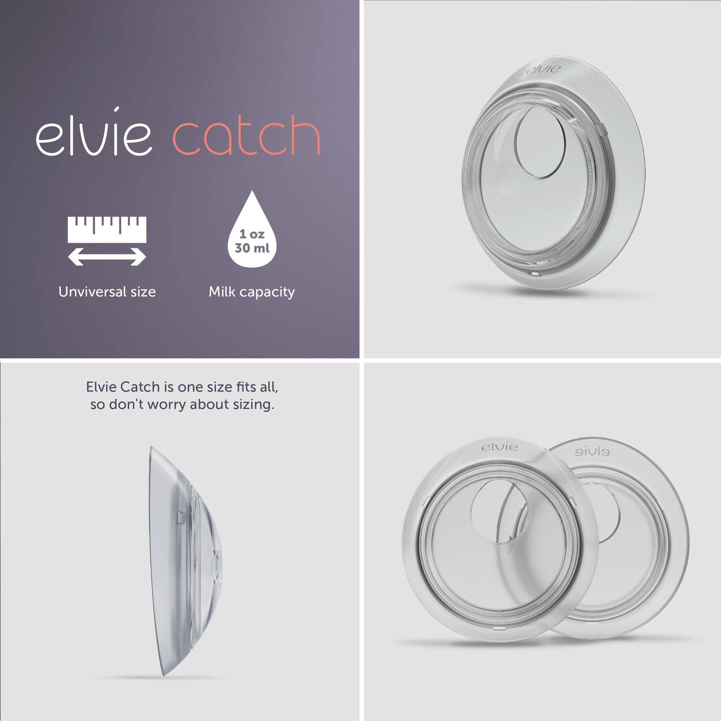 Elvie - Catch Breast Milk Silicone Cups - Catch every last drop of milk with leak-free confidence.